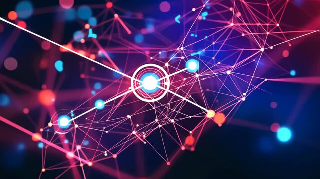 Exploring the vibrant world of abstract digital art with intricate connections and luminous colors