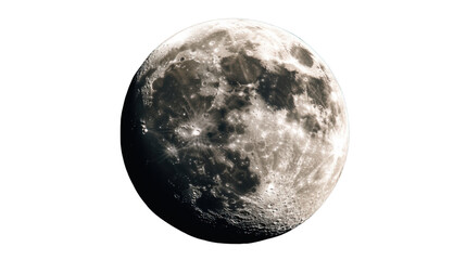 Obraz premium Lunar Surface: Close-up, high-definition view of the Moon's textured surface, highlighting craters and subtle variations in tone, suggesting a sense of scale and cosmic wonder.