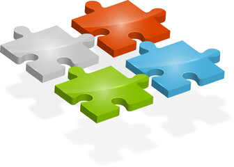 Obraz premium Colorful Puzzle Pieces for Creative Solutions