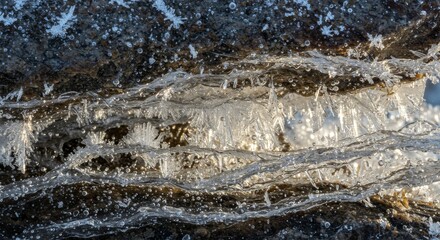 Beautiful and Intricate Patterns of Frost and Ice on Rocks