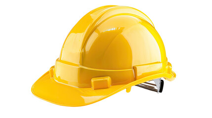 Fototapeta premium Safety First: A bright yellow construction helmet, showcasing the essential safety gear. 