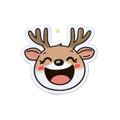 Fototapeta premium Joyful Reindeer Cartoon Illustration - Festive Christmas Design