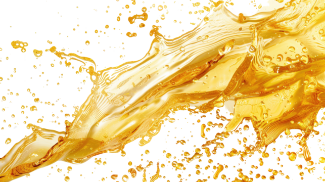 Liquid Gold: A mesmerizing close-up capturing the dynamic splash of golden liquid, displaying intricate details of fluid dynamics and textures, offering a vibrant visual experience. 