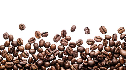 Aromatic Abundance: A captivating visual featuring a rich scattering of roasted coffee beans, perfect for commercial use.