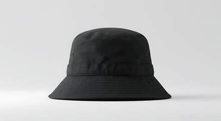 Fototapeta premium Black Bucket Hat Mockup: Minimalist Fashion Accessory