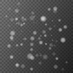 Dust sparks and stars shine with a special light. Christmas light effect. Glittering particles of magic dust. Vector. Vector sparkles on a transparent background