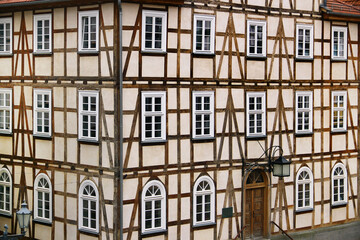 Old half-timbered fachwerk houses in Hessen, Germany