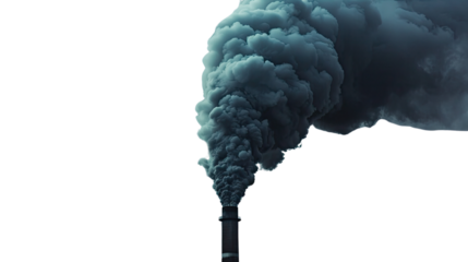 Smoke Stack Emissions: A plume of dark, billowing smoke rises from an industrial chimney, a stark visual representation of pollution and environmental concerns.