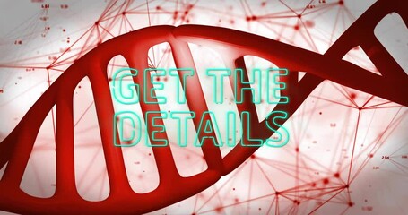 DNA strand with animation over red network connections in school setting - Powered by Adobe