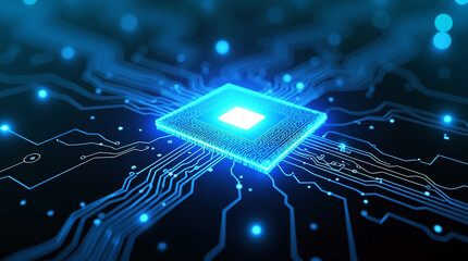 A stunning digital illustration with Semiconductor . Central Computer Processors CPU.