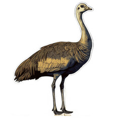 Obraz premium Illustrated Greater Rhea Bird, Detailed Vector Artwork