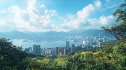 Obraz premium Panorama Hong Kong City