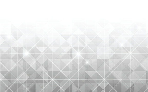 Abstract 3d white background with shadow and cone rectangle patten. Triangle mosaic template for technology for banner, poster, web in futuristic and technology design. Vector illustration.