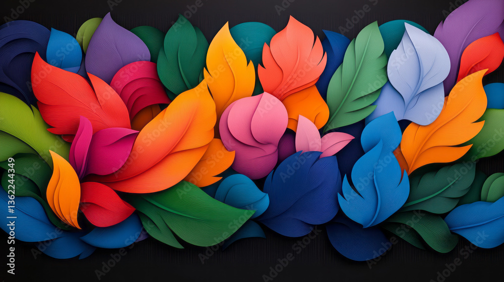 Aufkleber a powerful visual metaphor featuring intertwined strands of colorful artistic expression and lush