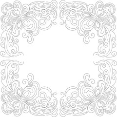 Elegant double-line lace corner flourishes with intricate, symmetrical designs. Perfect for invitations, certificates, wedding decor, and vintage-style projects. Delicate, ornamental.