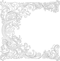 Elegant double-line lace corner flourishes with intricate, symmetrical designs. Perfect for invitations, certificates, wedding decor, and vintage-style projects. Delicate, ornamental.