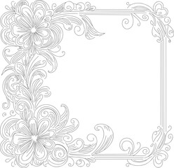 Elegant double-line lace corner flourishes with intricate, symmetrical designs. Perfect for invitations, certificates, wedding decor, and vintage-style projects. Delicate, ornamental.