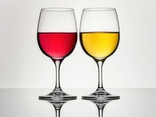 Fototapeta premium Glasses of wine on white background