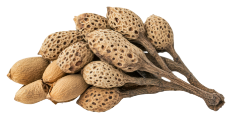 Harvesting unique seed pods for craft projects nature isolated on transparent background