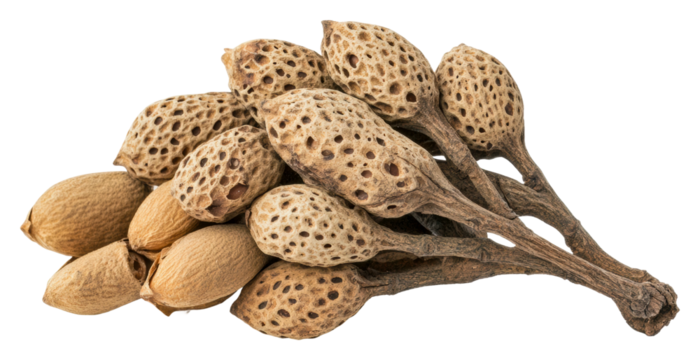 Harvesting unique seed pods for craft projects nature isolated on transparent background