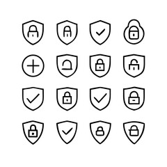 Shield Protection Icons Vector