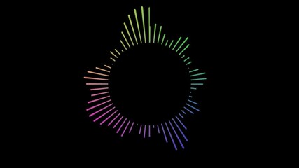 Abstract round sound wave equalizer animation. Circular graphic sound digital player waveform. Music interface audio voice music sound spectrum equalizer - Powered by Adobe