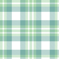 Vivid Light Grey Green and Cool White Seamless Tartan Textile Design