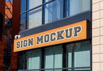 Coffer on Modern Building Mockup