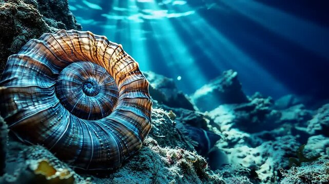 Underwater Spiral Shell: A Deep Ocean Mystery