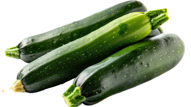 Fresh Zucchinis: A group of freshly picked zucchinis, their vibrant green hues standing out with the light. A display of natural freshness