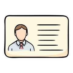 Pass. Business card. Document. Vector icon isolated on white background. Illustration for banner, poster, flyer, print