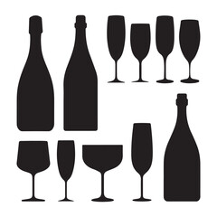 set of wine bottles