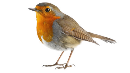 Fototapeta premium A Charming European Robin: Capturing the vibrancy of this delightful European robin in a close-up shot that focuses on the detail of its plumage.