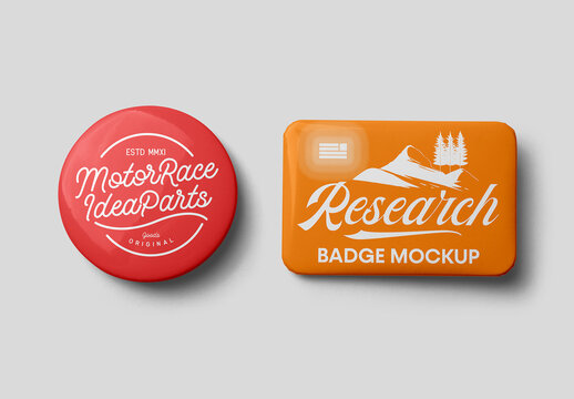Circle and Rectangle Badge Mockup