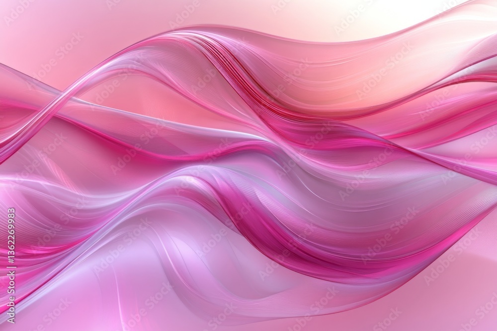 Leinwandbilder Soft pink waves create an abstract pattern evoking tranquility and movement in a serene setting
