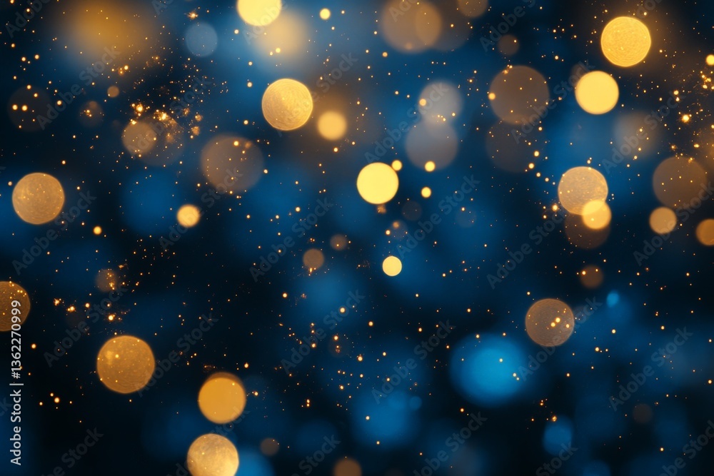 Poster bright orbs of light dance against a blue backdrop creating a mesmerizing atmosphere of celebration 