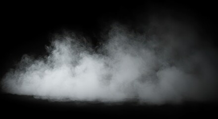 Fototapeta premium Mysterious white smoke cloud in dark background for atmospheric effects