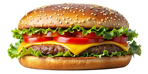 a high resolution classic cheeseburger isolated