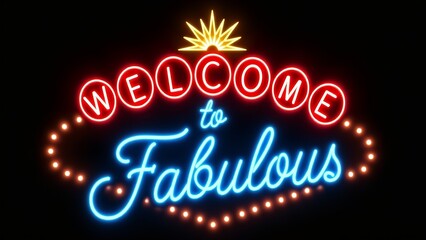 Welcome to Fabulous Neon Sign Illustration