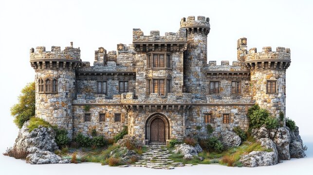 Majestic Stone Castle on a Clifftop: A Fairytale Setting