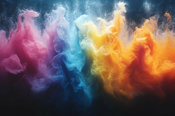 Colorful ink swirls in water, creating a vibrant, abstract, mesmerizing effect