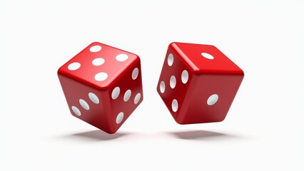 Two Red Dice With White Dots