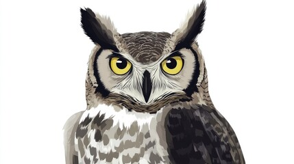 Obraz premium Owl closeup grayscale