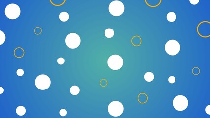 Abstract Blue Background White Circles Yellow Rings Simple Design Minimalist Pattern Graphic Art Digital Illustration Modern Style Trendy Wallpaper Geometric Shapes