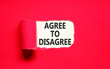 Agree to disagree symbol. Concept words Agree to disagree on beautiful white paper. Beautiful red paper background. Business and agree to disagree concept. Copy space.