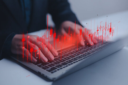 Economic crisis and economic recession, Shown by declining graphs financial economic fall, global economic recession, stock market crash, inflation, Business investment risks
