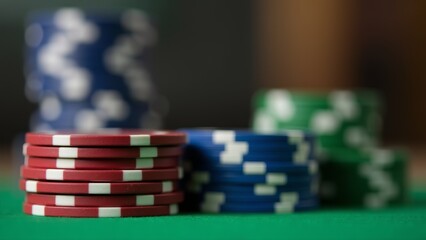 Fototapeta premium Stacks Of Colorful Casino Poker Chips