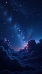 Fototapeta premium Dark space with stars twinkling in the background, celestial bodies, night sky, space