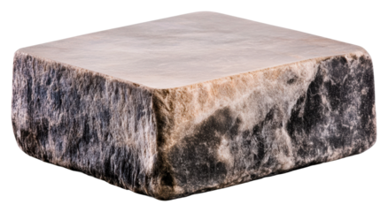 Artistic display of natural stone block indoor isolated on transparent background