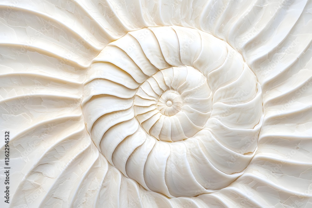 Poster Intricate seashell texture with soft lighting